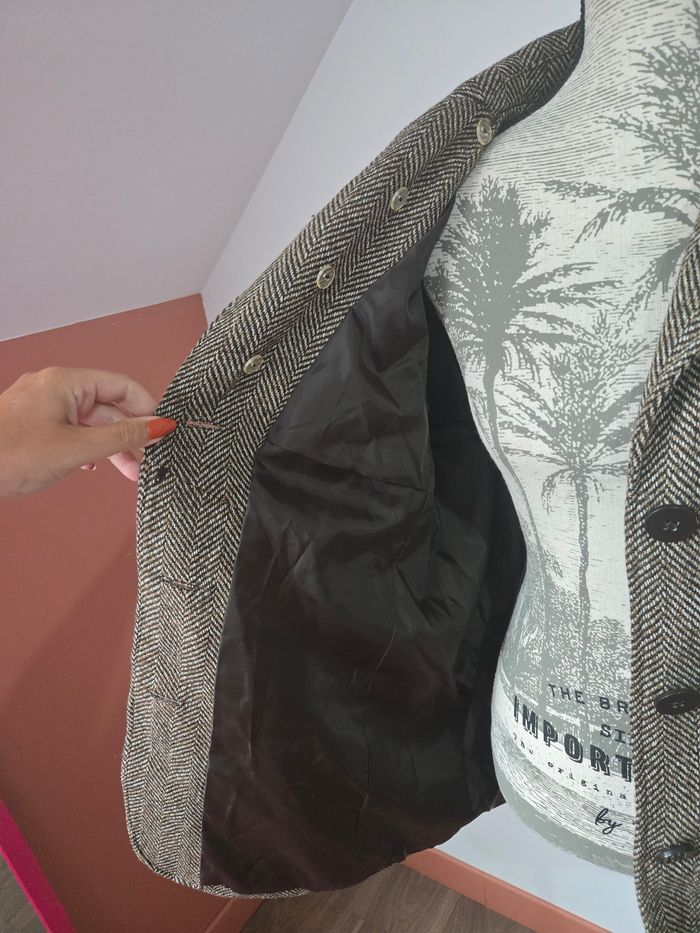 ✨ Blazer vintage en tweed à chevrons – Élégance intemporelle ✨ - photo numéro 7