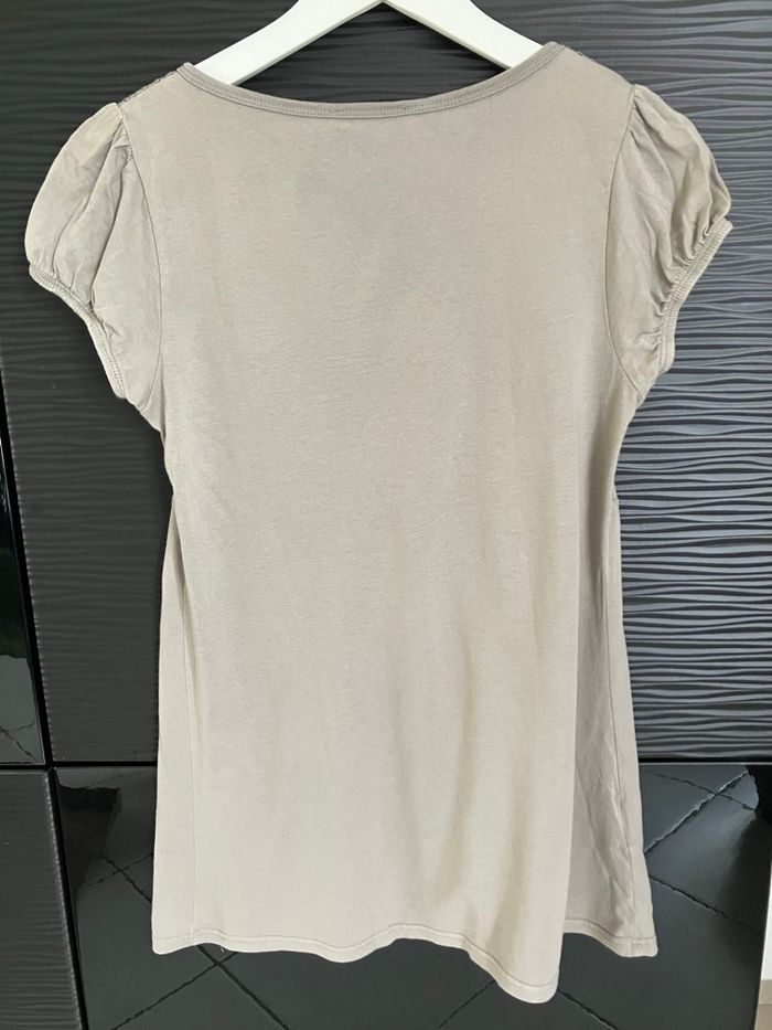 T shirt gris vert kaki Promod taille 2 - photo numéro 3