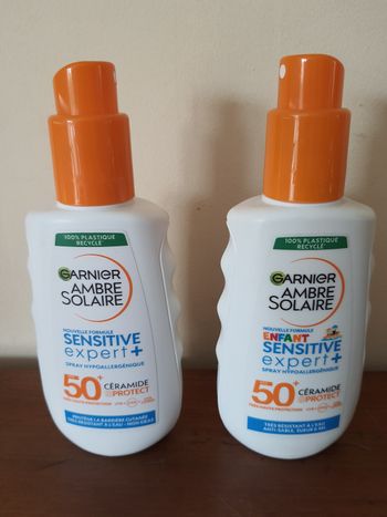 Lot de 2 sprays protection solaire enfant 50+ Garnier