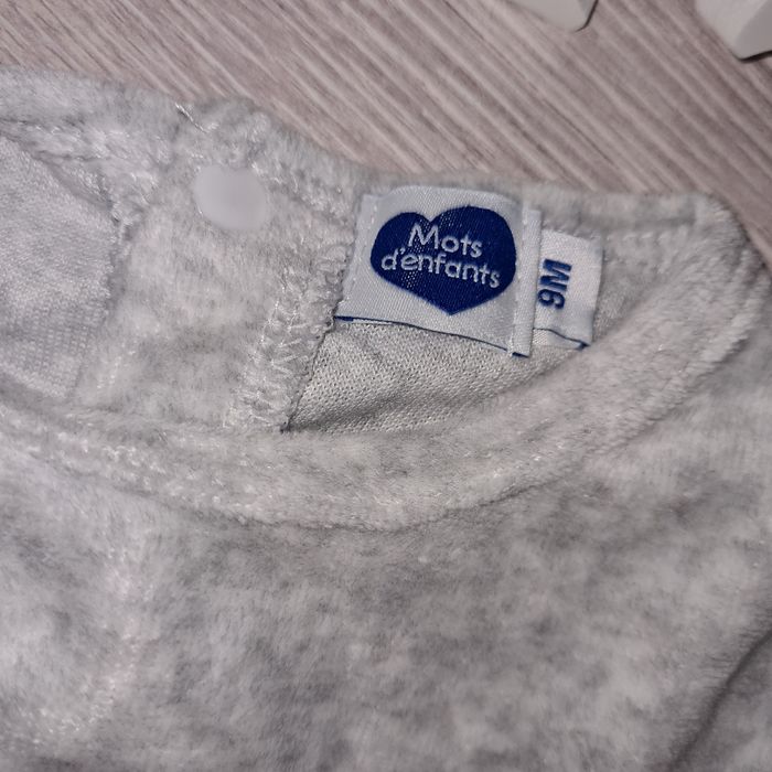 Pyjama velours fin 9 mois Mots d'enfants - photo numéro 3