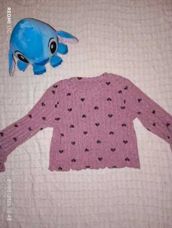 Pull léger rose a coeur