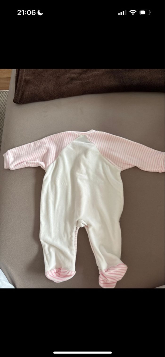 Pyjama Grenouillère Rose et Blanc - Taille 0 mois / naissance - photo numéro 4