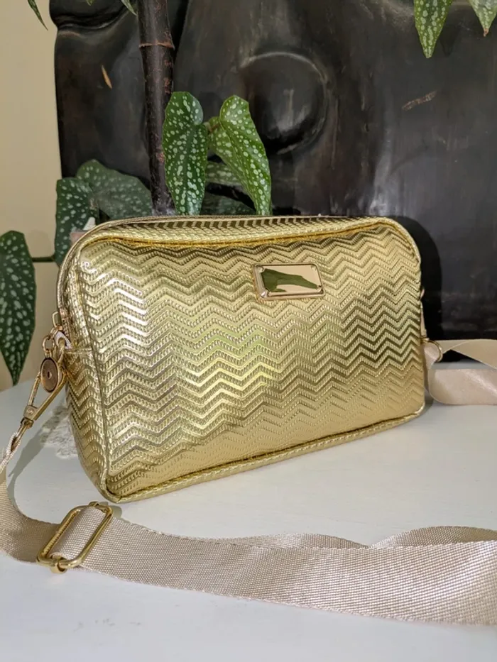 Petit sac à main bandoulière doré – couleur or – chic & tendance - photo numéro 2