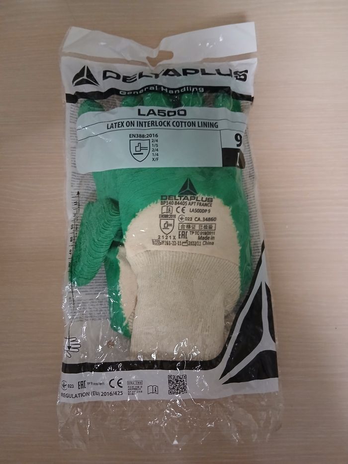 Paire de gant en latex neuve taille L marque deltaplus couleur vert