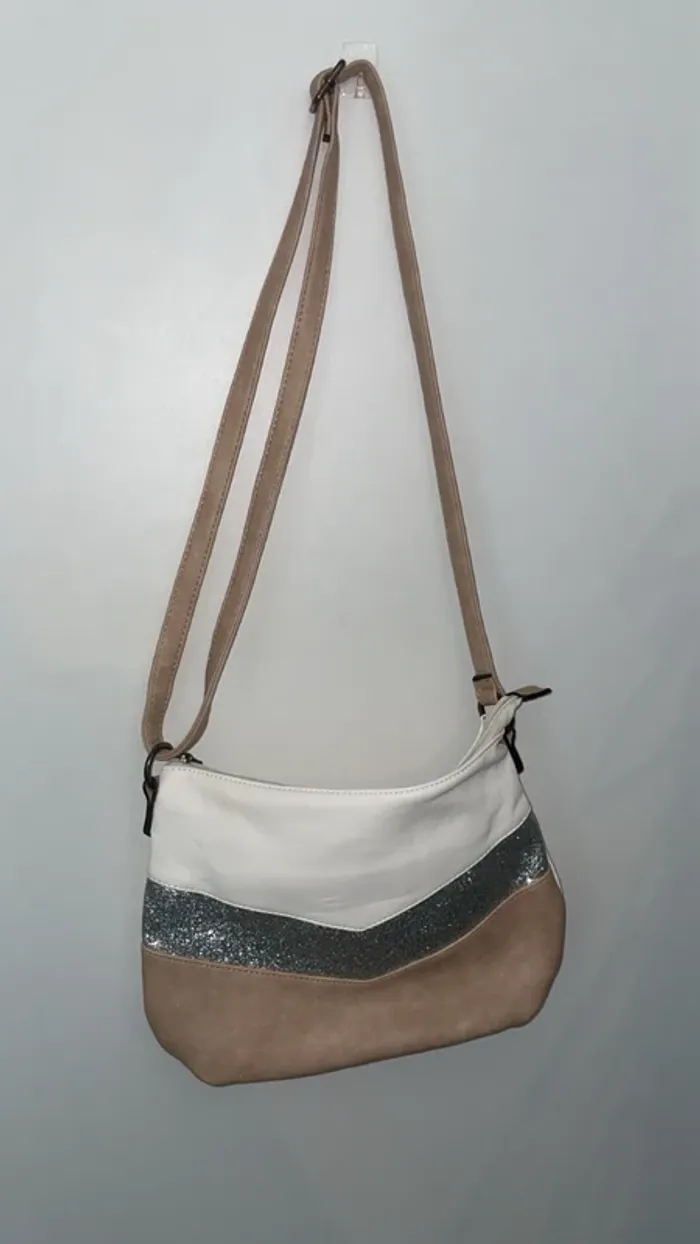 Sac à main bandoulière tricolore pailleté