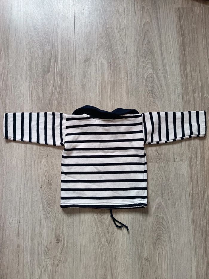 Pull sweat marinière bleu blanc garçon 1 an - photo numéro 4