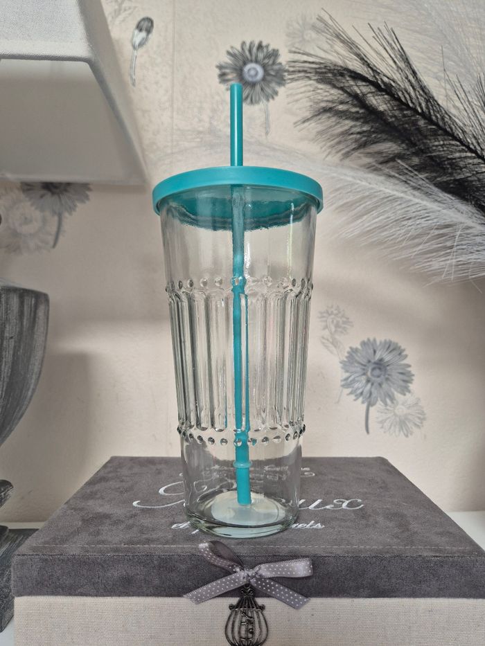 Grand verre avec paille "Casa"