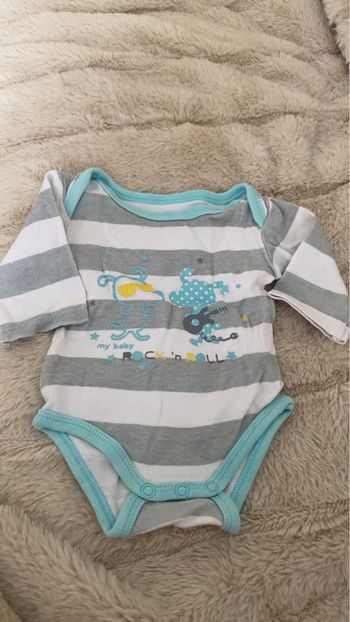 Bodie rayé gris et blanc 