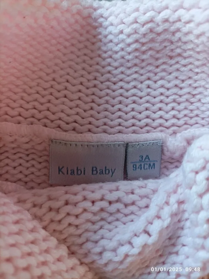 Pull col roulé rose pâle 3 ans - photo numéro 2