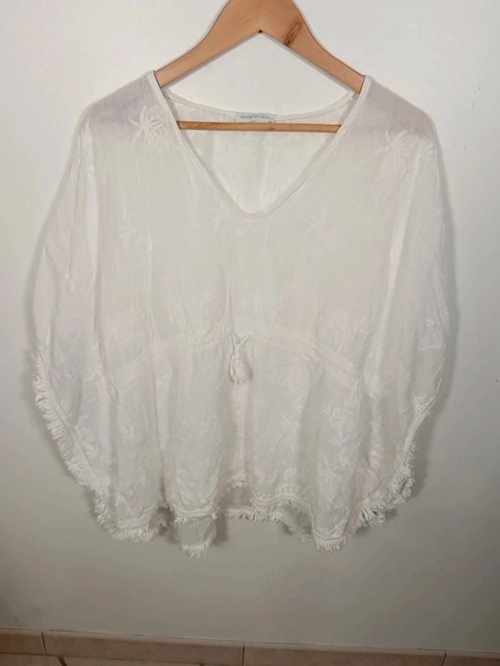 C18 poncho blanc Made in Italy L