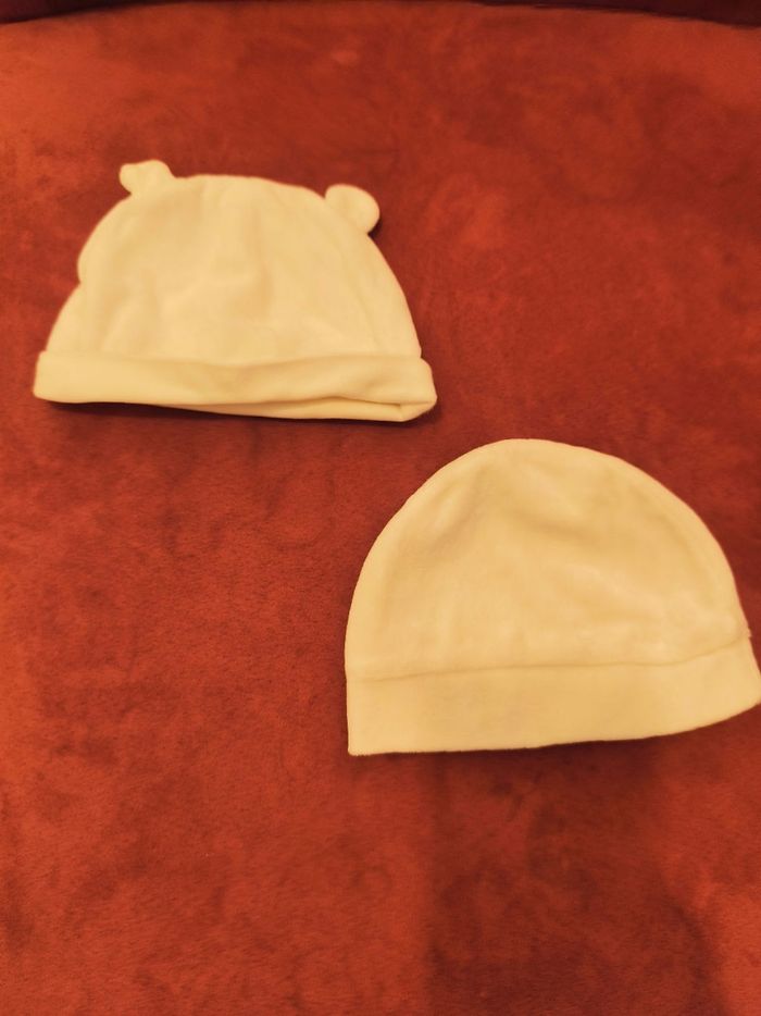 Bonnets bébé velours 0/1 mois - photo numéro 2