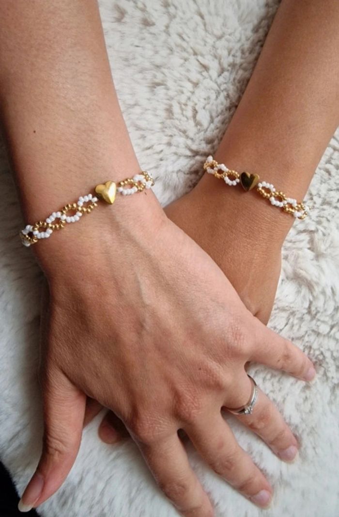 Bracelet mère/fille coeur doré - photo numéro 2