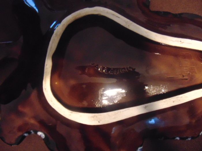 Plat / coupelle Vallauris vintage en forme de feuille - photo numéro 5