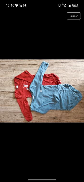 Lot bodies petit bâteau 12 mois