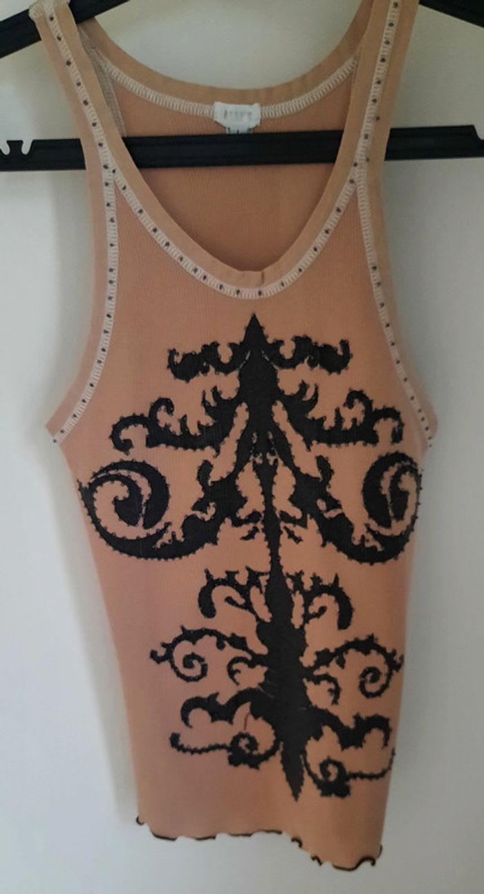 Débardeur beige & noir Taille L