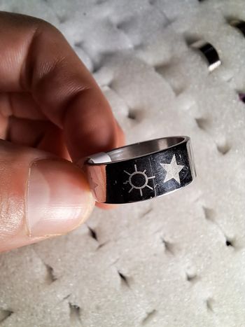 Bague acier inoxydable motifs