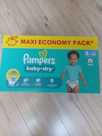 Carton 94 couches Pampers baby dry taille 5