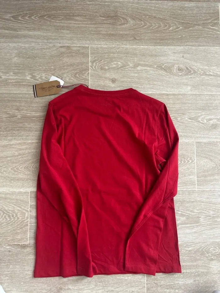 T-shirt à manches longues rouge rétro vintage Teddy Smith 14ans - photo numéro 3