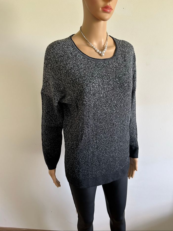 Pull noir et argenté pailleté Only taille L jamais porté - photo numéro 2