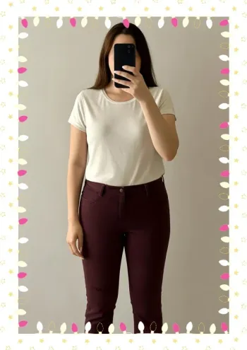 Pantalon cyrillus 44 prune