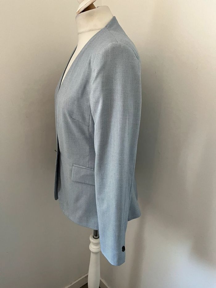 Veste blazer bleu clair Zara femme M - photo numéro 4