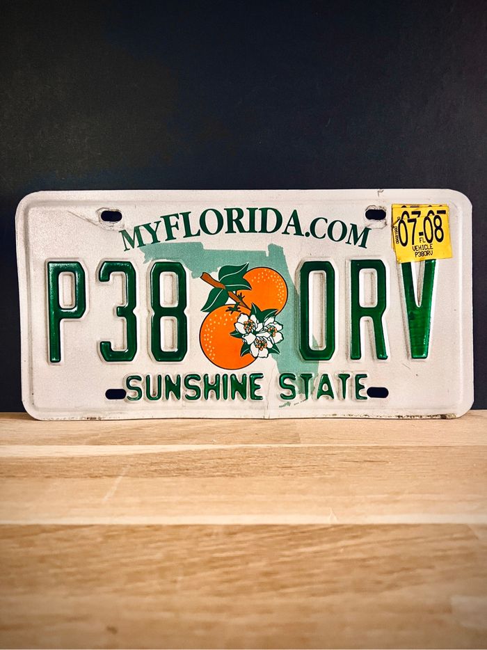 Authentique plaque d'immatriculation vintage Florida USA - My Florida Sunshine State