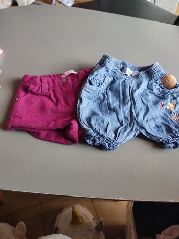Lot de 2 shorts fille taille 6 mois