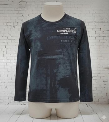 Tee-shirt manches longues noir et texturé de gris complice