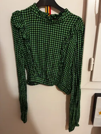 Haut vert vichy