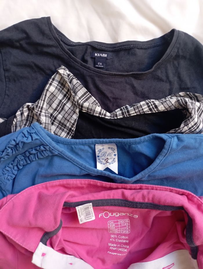 Lot 4 tee shirt manches courtes marques diverses 12 ans 3€ - photo numéro 2