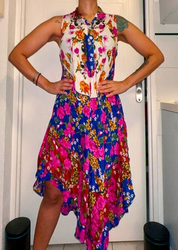Robe longue fleurie multicolore - Taille unique - Neuve