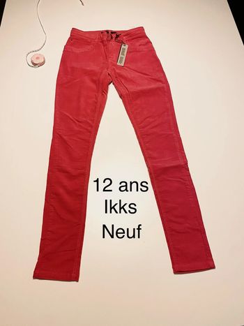 Pantalon velours neuf rouge ikks 12 ans