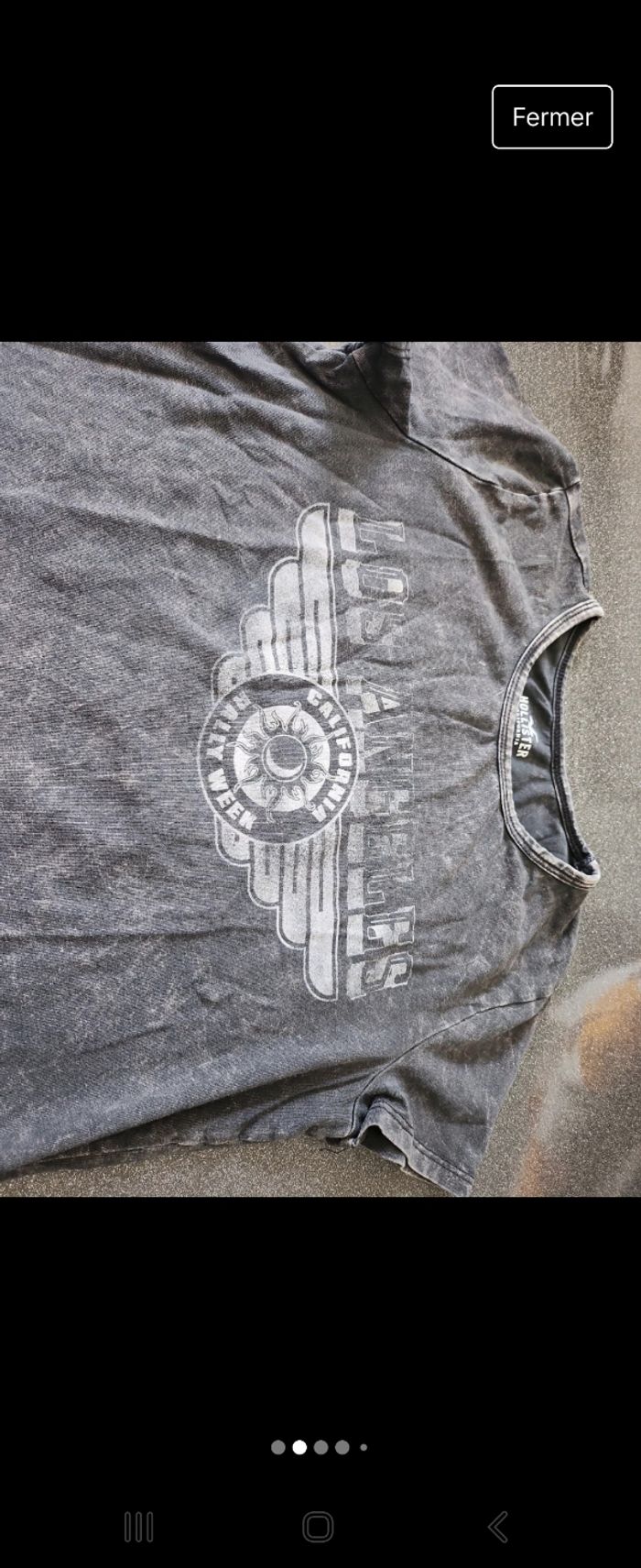 T shirt Hollister gris délavé - photo numéro 2