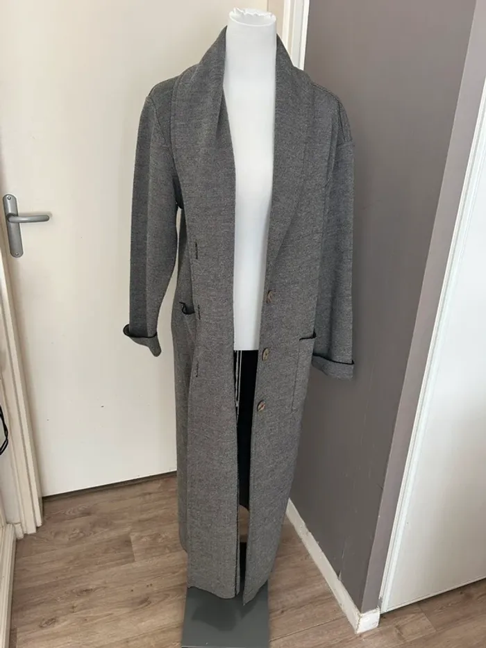 fabrice karel manteau, gilet, long, caban gris oversize - photo numéro 12