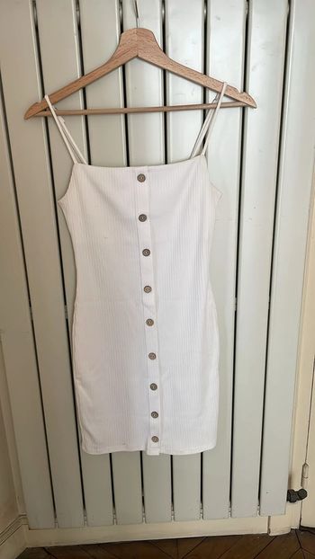 Robe courte boutonnée Forever 21 Blanche
