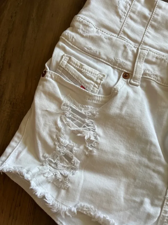 Short jeans blanc diesel xs - photo numéro 2