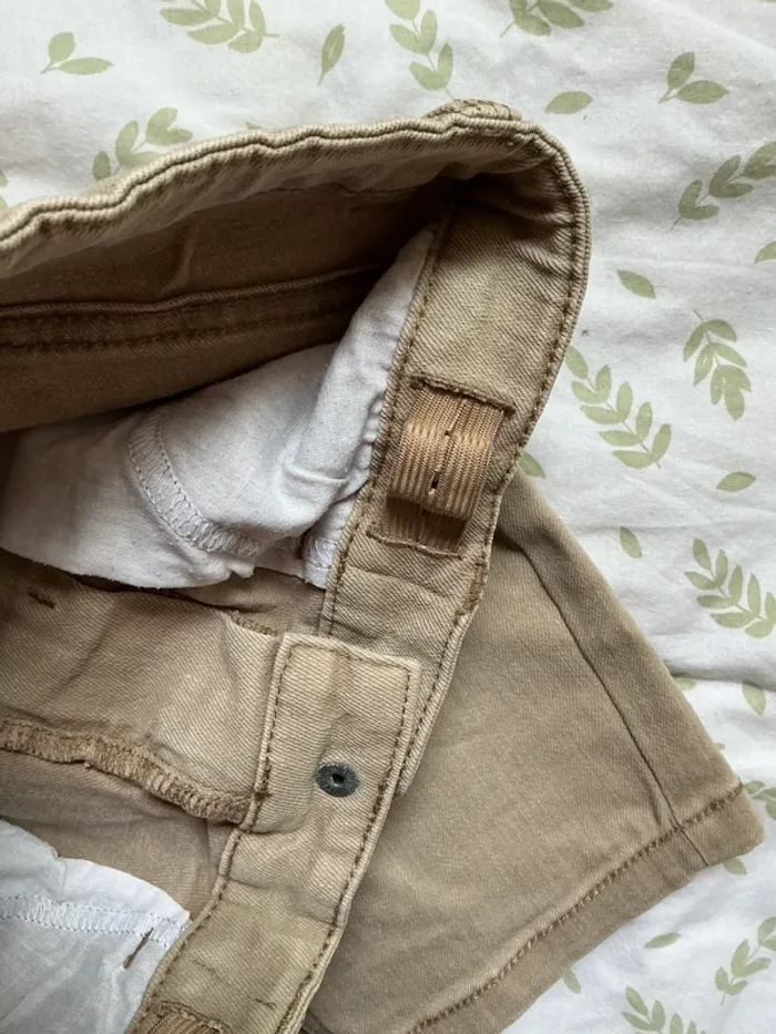 short en jean beige taille réglable vertbaudet 6 ans - photo numéro 6