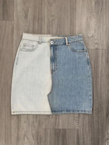 Jupe en jean denim bicolore bleue Vintage T38/40 M/L