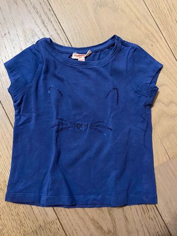 Tee shirt manches courtes motif chat DPAM 18 mois