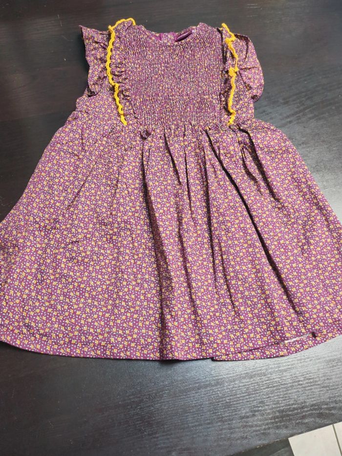 Robe violette jaune dentelle élégante chic cérémonie provençale champetre mariage 6 ans fleur
