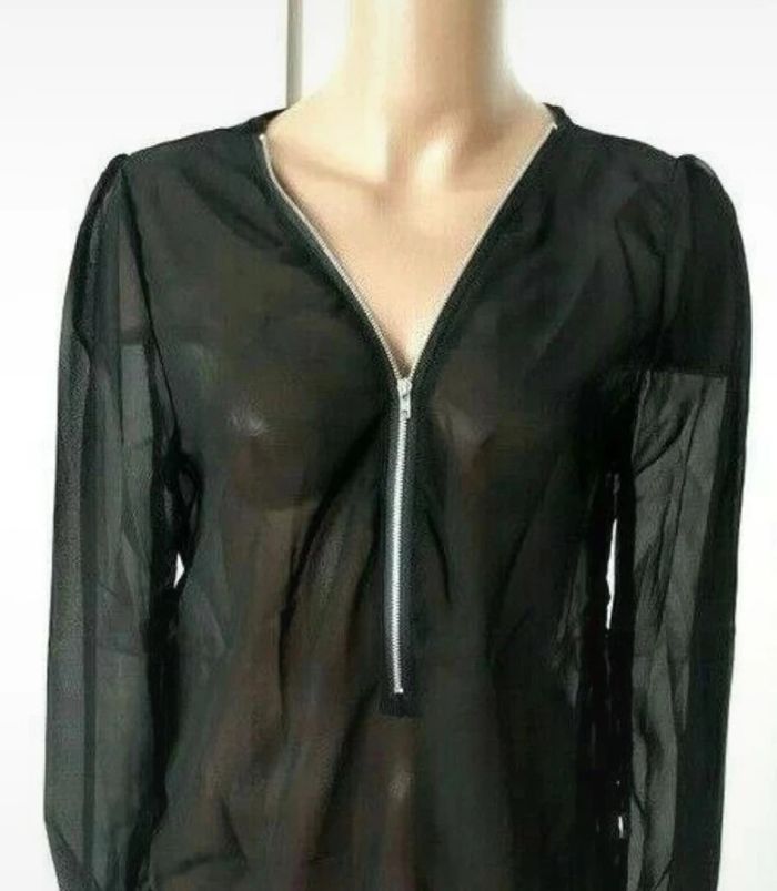 Très belle blouse voile noir T: 36/ 38 neuve - photo numéro 2