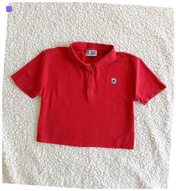 Polo rouge Jennyfer col classique vintage old school