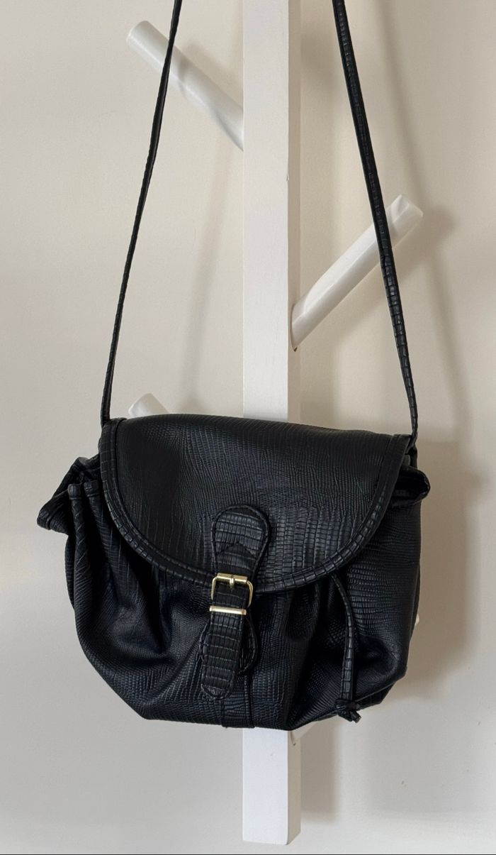 Sac noir simili cuir - photo numéro 2