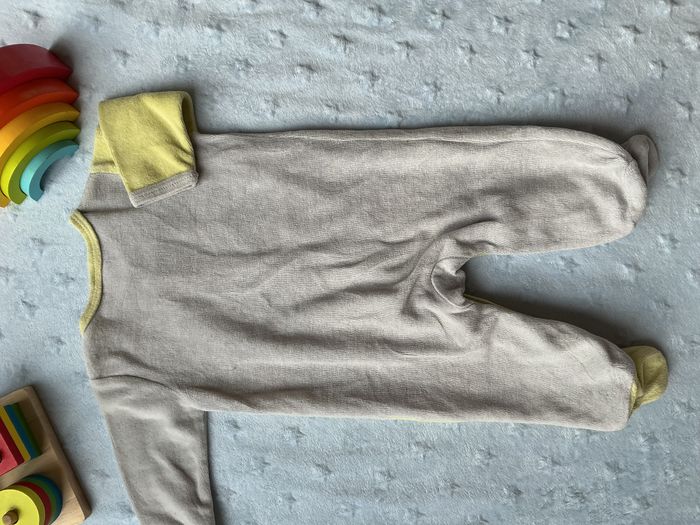 pyjama grenouillère en velours gris et vert ouverture devant 3 mois boite à malices - photo numéro 9