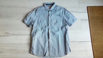 Vêtement homme chemise manches courtes bleue Mustang taille XXL