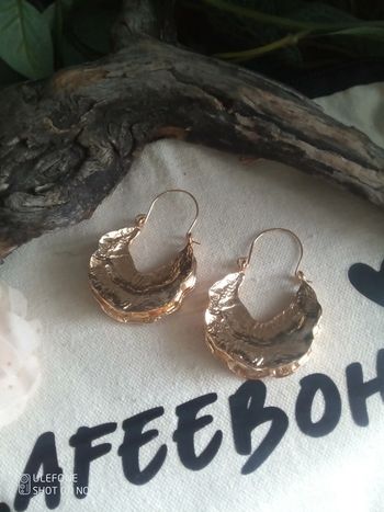 Boucles d'oreilles bohèmes dorées en acier inoxydable