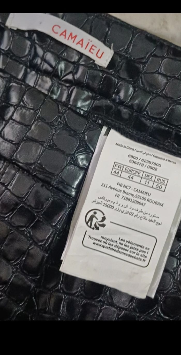 Pantalon simili noir T44 camaïeu - photo numéro 4