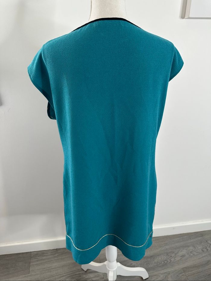 Robe à fleurs beige et bleu canard Trend by Captain Tortue T40 L - photo numéro 5