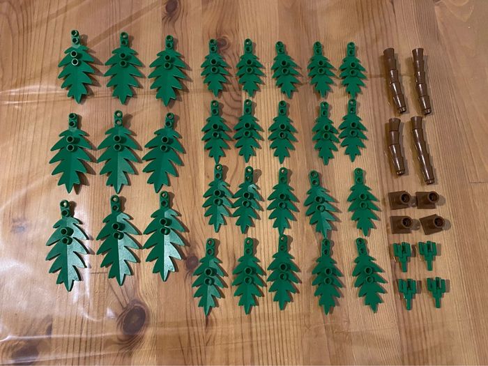 Lot lego de 29 feuilles de palmier avec tronc et socle (végétation) - photo numéro 3