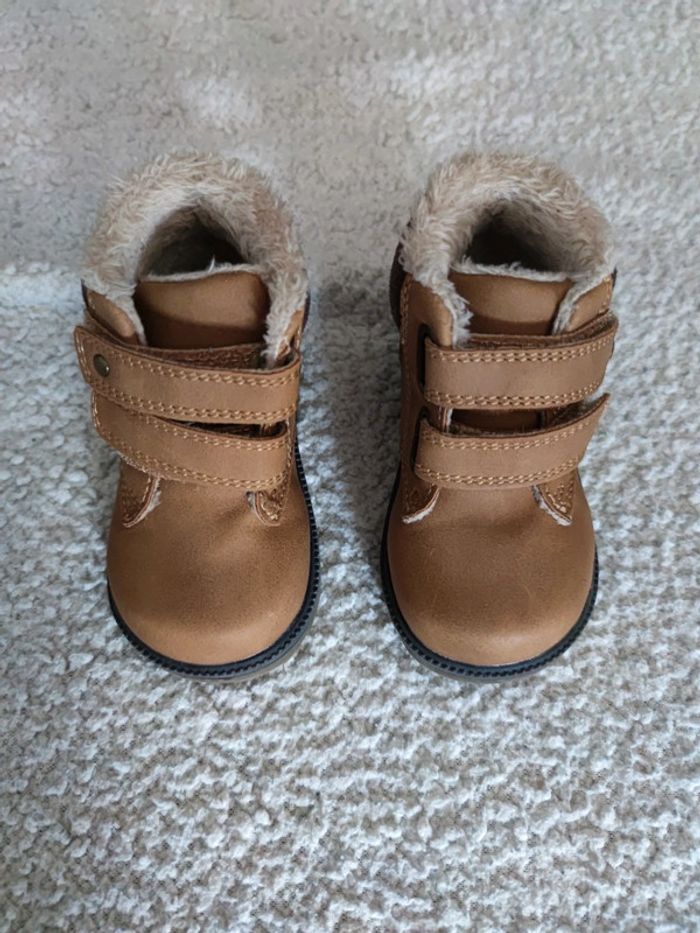 Bottines scratch marron fourrées T.20